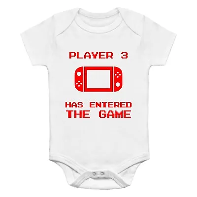 £6.99 • Buy Novelty Gamer Baby Vest - Player 3 Has Entered The Game - Short Sleeves