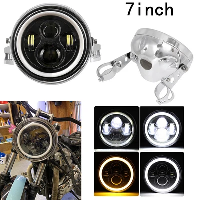 $79.99 • Buy 7  LED Headlight Housing Bracket Chrome For Yamaha V Star 650 XVS650 Custom