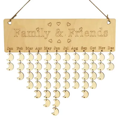 £9.04 • Buy  Wooden Block Calendar Home Decor Plaque Calender Heart-shaped