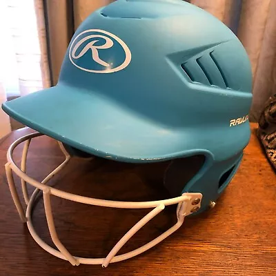 Rawlings Blue Youth Batting Helmet W/Face Guard #RCFH Sz 6 1/2 - 7 1/2 Softball • $16.98