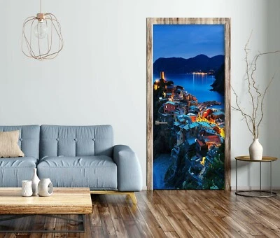£143.47 • Buy 3D Night Village 075NA Door Wall Mural Photo Wall Sticker Decal Wall AJ Fay