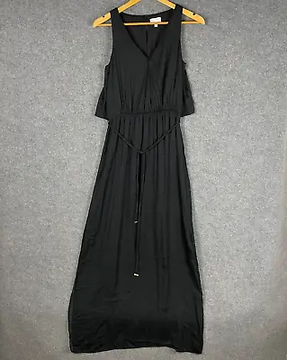 Witchery Dress Womens 8 Black A Line Maxi Belted Formal Event Flowy Ladies • $39.95