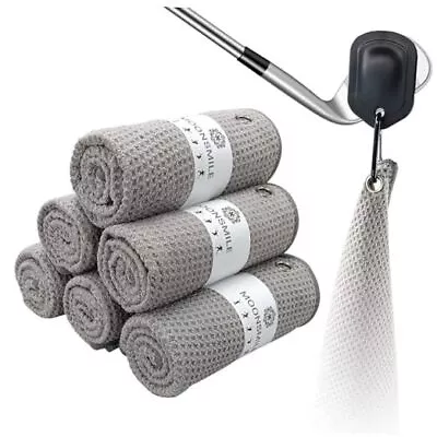 6 Pack Magnetic Golf Towels(16  X 24 ) Magnetic Golf Towels Grey ( 6 Pack ) • $26.89