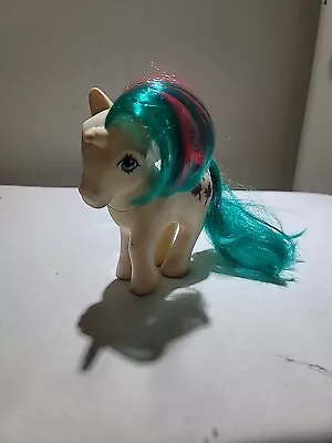 Vintage MLP My Little Pony G1 Gusty White Red Green Unicorn Purple Glitter Leaf • $15