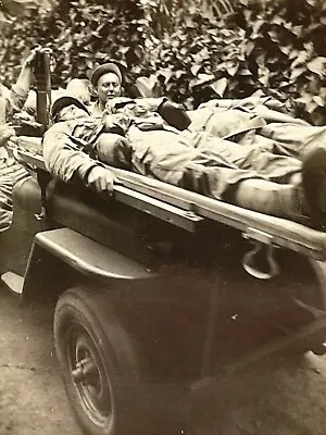 WA Photograph 1942 Military Soldiers Medics Man Patient Wounded Stretcher Medic • $14.97