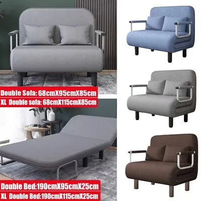 XL Double/Single Folding 5 Position Convertible Sleeper Armchair Chair Sofa Bed • £148.99