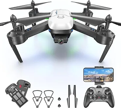 Wipkviey T6 Drone With Camera For Adults - 1080P HD Long Distance RC Quadcopter • £39.99