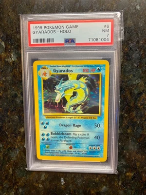 $16 • Buy 1999 Pokemon Gyarados Holo PSA 7 Base Set NM #6
