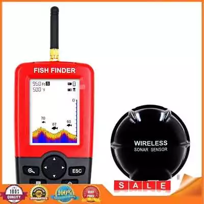 Portable Wireless Sonar Sensor Fish Finder Depth Locator Echo Sounder Fishfinder • £60.01