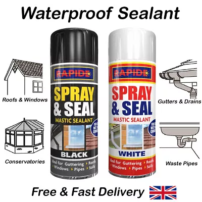 Stop Leak Spray Seal Fix Hole Waterproof Sealant Mastic Gutter Roof Repair 300ML • £6.99