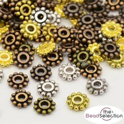 £2.79 • Buy TOP QUALITY 50 TIBETAN STYLE DAISY SPACER BEADS ASSORTED COLOURS 7mm TS113