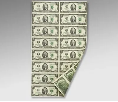 2013 $2 Dollar Bill Uncut Sheet Of 16  In Mint Sealed Tube • $103.75