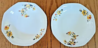 Vintage ( 2 ) Rare Homer Laughlin 7 1/2   Soup Bowls Floral  • $12