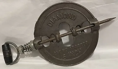 Antique Adams Company Dubuque IA Cast Iron 6” Stove Damper Flue Diamond #1937708 • $28