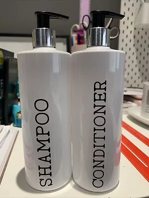 £5.50 • Buy Shampoo And Condition Pump Bottles Set. Bathroom Bottles