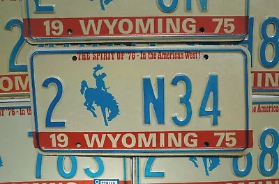$7.99 • Buy One Or More 1975 1976 1977 WYOMING State BICENTENNIAL License Plate Tags
