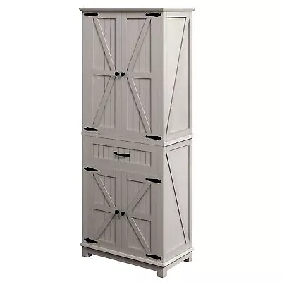 72  Tall Kitchen Pantry Storage Cabinet Cupboard With Drawer & Adjustable Shelf • $213.99