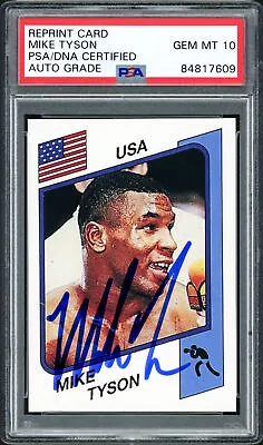 Mike Tyson 1986 Panini Supersport Rookie Retro Rp Rc Gem 10 Auto Psa/dna 211872 • $349