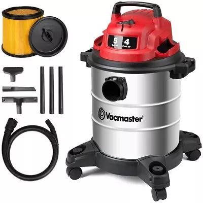 $90.99 • Buy Vacmaster 5 Gal 4 Peak HP Wet Dry Shop Vacuum Cleaner Stainless Steel Tank VAC