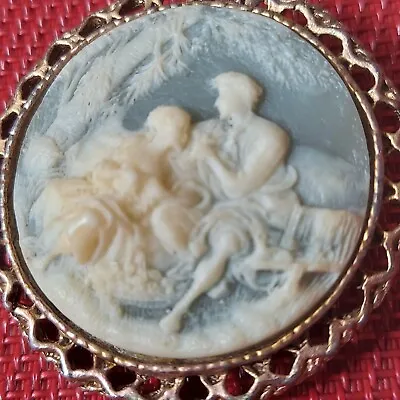 Resin Cameo Brooch Vintage Cameo Jewelry Costume Jewelry Man Women  • $25