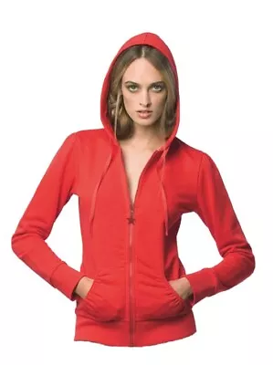 B&C Womens Zipped Wonder Woman Hoodie - Red - Small - 34-36” • £14.99