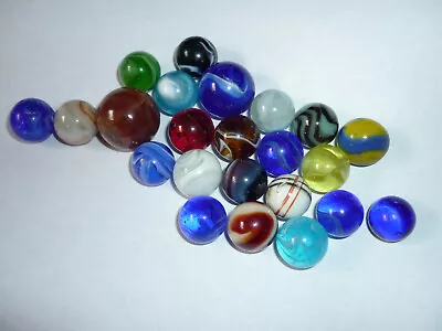 Lot Of 23 Antique  Vintage Marbles  Different Sizes / Type Agates ?? + • $20