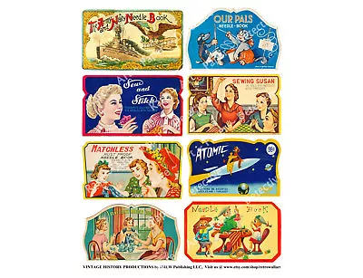 Needle Book Sewing Labels 1 Sticker Sheet Vintage Advertising Reproductions • $8.46