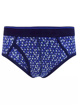 £5.99 • Buy Ex-M & S Cool & Fresh Purple Geometric Cotton-Rich Mens Briefs - 2-Pack - BNWOT