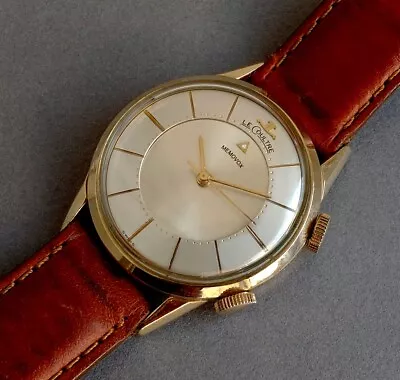 JAEGER LECOULTRE 10K Gold Filled/Stainless Steel Memovox Wrist Alarm Watch 1964 • £1095