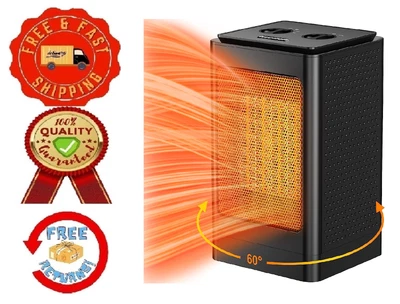 $29.05 • Buy Portable 60°Oscillating Electric Heater For Bedroom Office Indoor Space Heaters