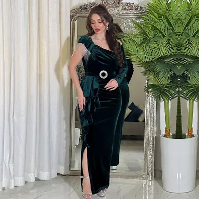 Evening Party Women Velvet Long Dress Dubai Elegnt Kaftan Abaya Muslim Robe Prom • £34.26