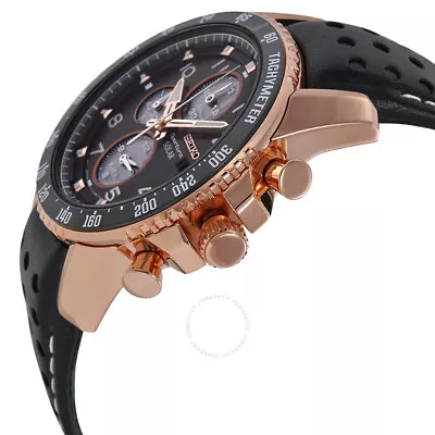 Seiko Seiko Sportura Solar Chronograph Black Dial Black Leather Strap Mens Watch • £219.99