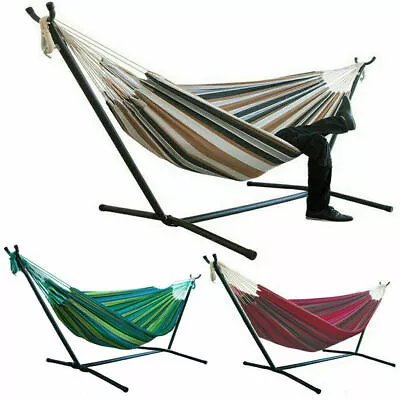 Extra Large Hammock Stand Swing Chair Bed Universal Fit Garden Camping Picnic UK • £58.99