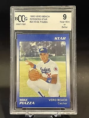 1990 Star Mike Piazza #24 Vero Beach Dodgers Rookie Rc Bccg 9 Hof • $19.99