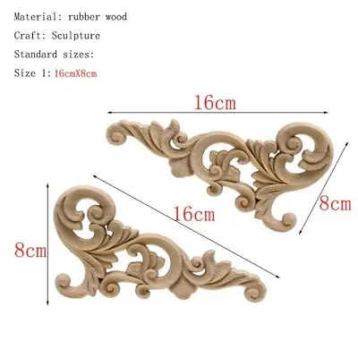 $24.95 • Buy 4x Shabby Chic Corner Furniture Moulding Applique Carving Onlay Wooden Cabinet 5