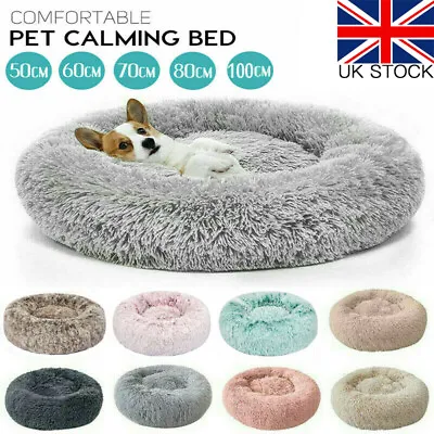 £18.59 • Buy Pet Dog Cat Calming Bed Comfy Shag Warm Fluffy Bed Nest Mattress Fur Donut Pad