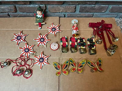 Vintage Christmas Lot Newey Cow Bells Elf Butterflies B. Altman Snowflakes Japan • $19.99