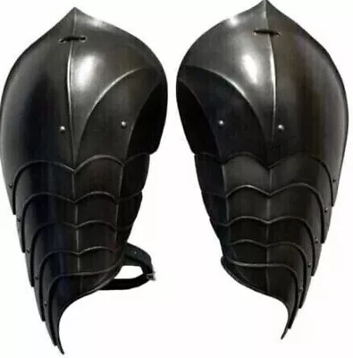 Medieval Steel Larp Warrior Gothic Dark Pair Of Pauldrons Armor Shoulder Set • $88