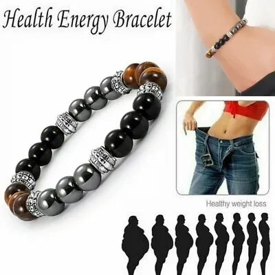 £2.87 • Buy Magnetic Healing Bracelet Tiger Eye Beads Hematite Weight Loss Pain Relief Gift