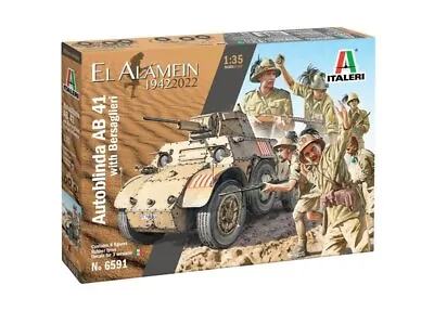 Italeri 6591 1/35 Scale Model Kit WWII Autoblinda AB41 W/Bersaglieri El Alamein • $27.50
