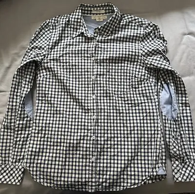 H&M LOGG Checkered Elbow Pad Shirt US 8/UK 10 • £4.99