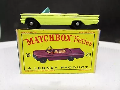 1962  Matchbox Lesney #39 - Yellow Pontiac Convertible  With Box        (95 • $29.99