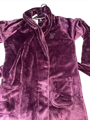 Victoria's Secret Heavy Thick Burgundy Terry Cloth  Long Sleeve Bathrobe Robe XS • $31