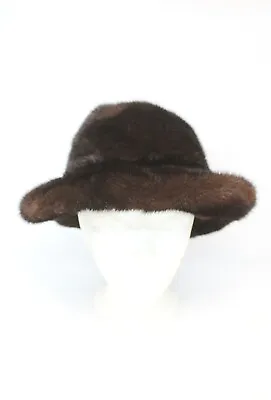 Excellent Canadian Dark Ranch Mink Fur Hat W/brim Women Woman Size All • $23