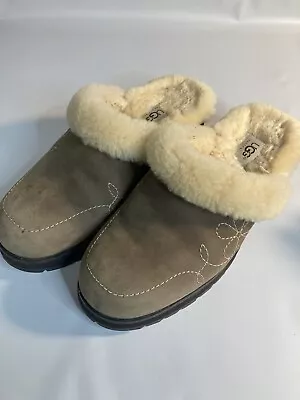 Ugg Australian Brown Womens Suede Fleece Lined Slip On Shoes 9 • $40