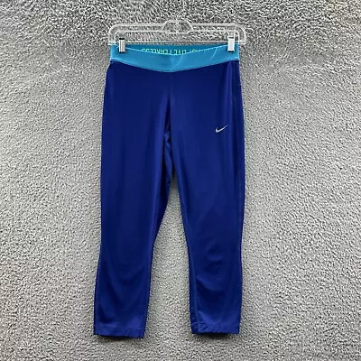 Nike Dri-Fit Leggings Women's Size Small Blue Crop Athletic Yoga Leggings • $10.85