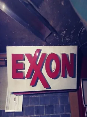 Two Vintage Exxon Gas Station Signs • $250