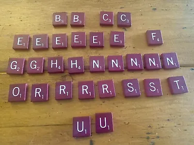 Scrabble Deluxe Turntable Red Burgandy Maroon Letter Replacement Tiles U-PICK! • $1.50