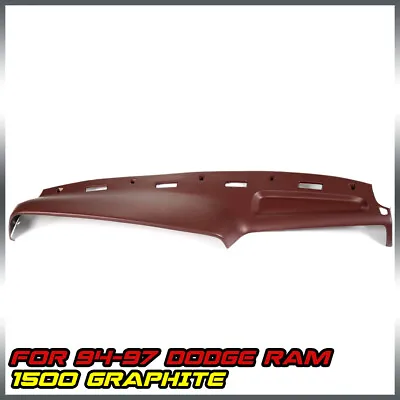 $95 • Buy Fit For 94-97 Dodge Ram 1500 2500 3500 Molded Dash Cover Overlay Textured Red 