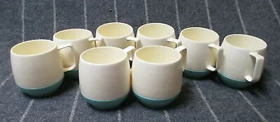 $35 • Buy Vintage VACRON WARE Bopp Decker Plastics Set Of 8 Coffee Mugs & Juice Cups Teal